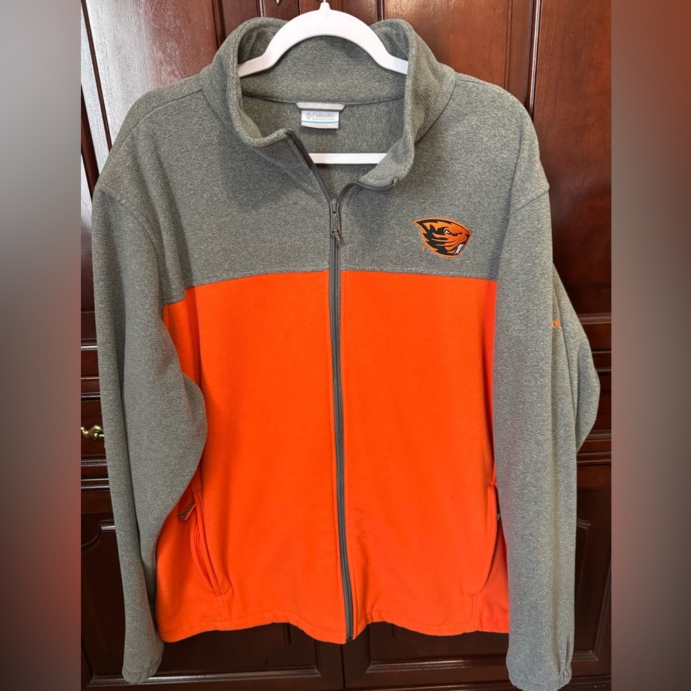 Oregon State Beavers Columbia Orange And Gray Fleece, Men’s XXL